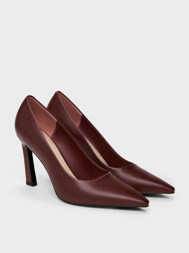 Kerra Pointed High Heels, Burgundy, hi-res