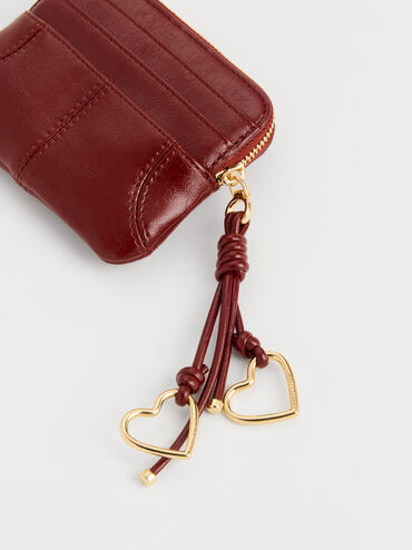 Dompet Card Holder Top-Zip Ciara, Burgundy, hi-res