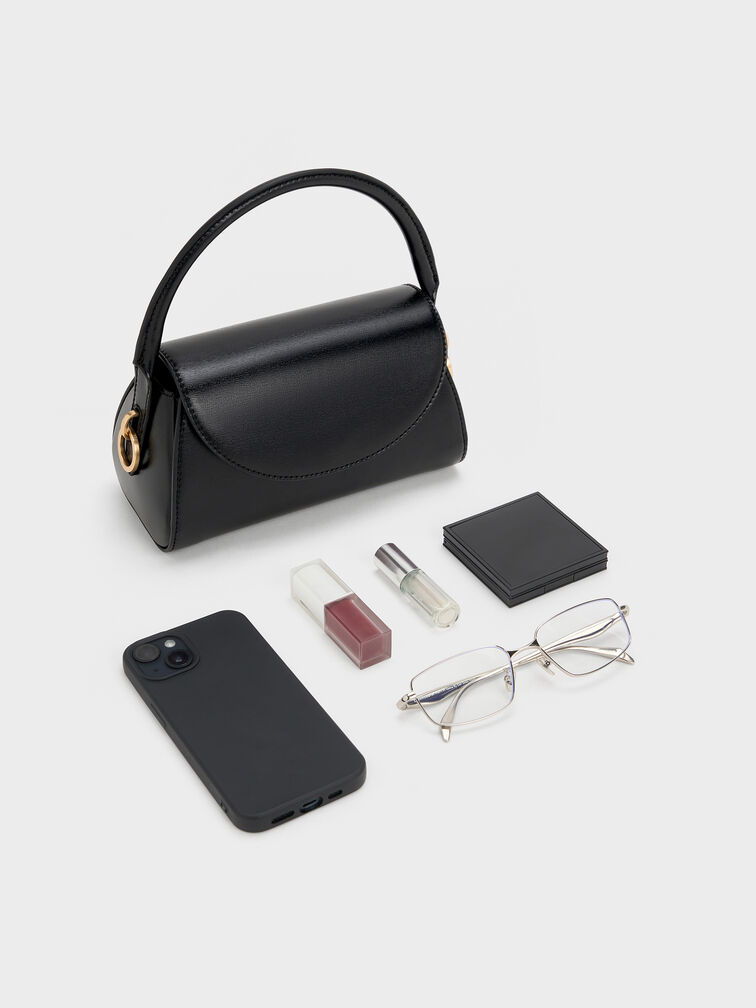 Tas Top Handle Front Flap Kaila, Black, hi-res