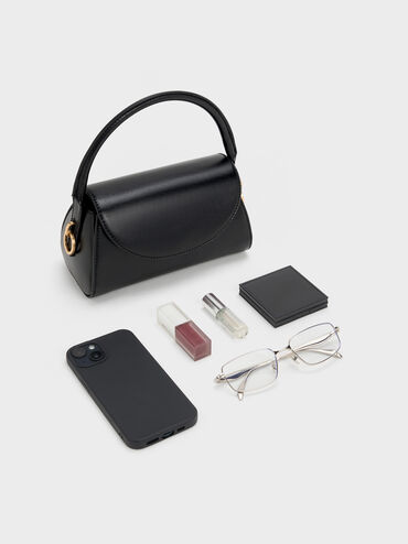 Tas Top Handle Front Flap Kaila, Black, hi-res