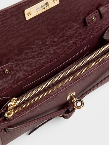 Tas Crossbody Knotted-Belt Tricha, Wineberry Red, hi-res