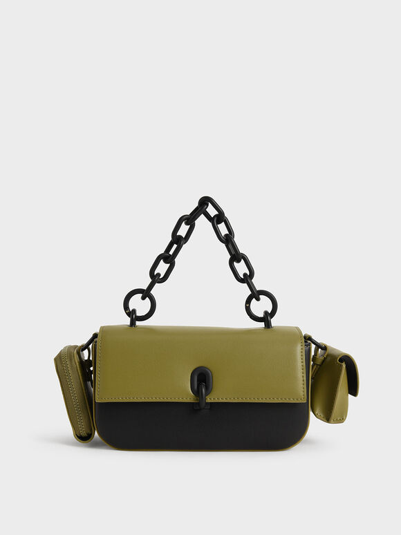 Wren Acrylic Chain Handle Bag, Avocado, hi-res