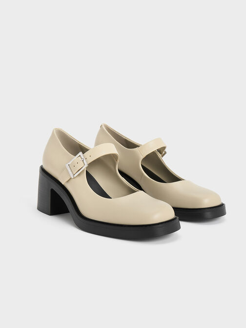 Sepatu Pumps Mary Jane Block-Heel Hester, Chalk, hi-res