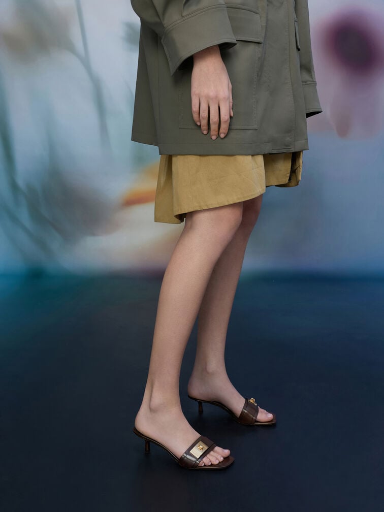 Sandal Mules Kitten-Heel Aelin, Espresso Brown, hi-res