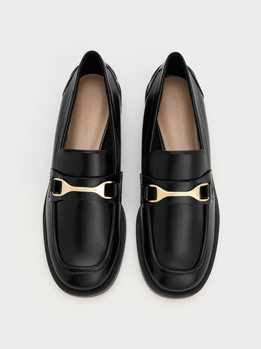 Sepatu Loafers Metallic-Accent, Black Box, hi-res