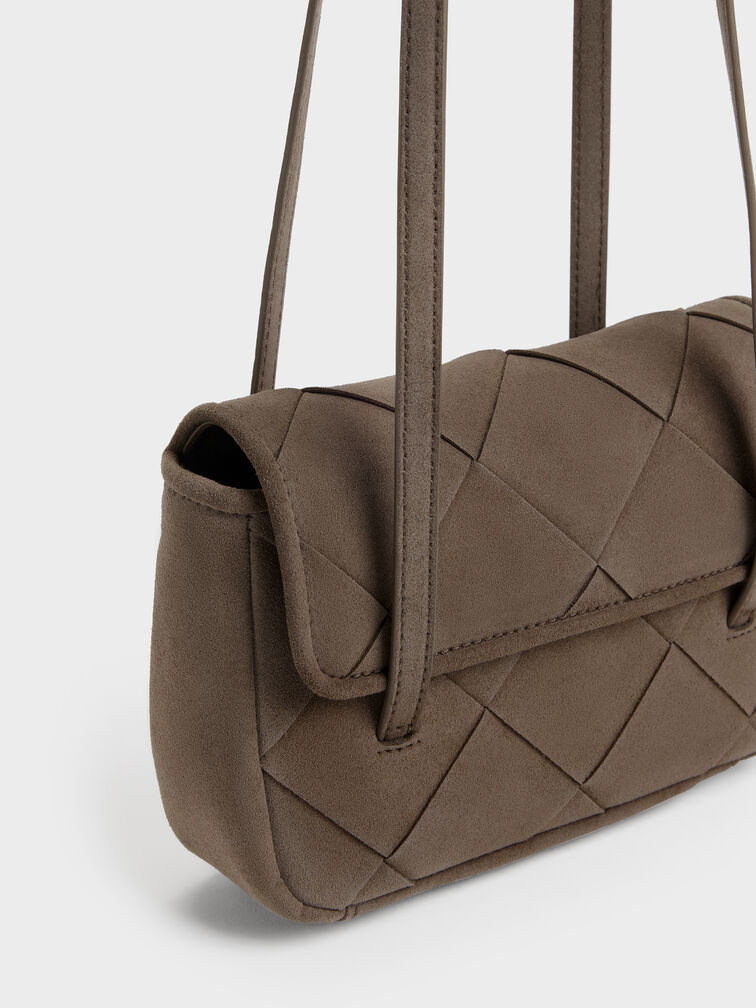 Tas Bahu Meribel Woven, Stone Grey, hi-res
