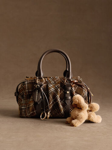 Tas Tote Top Handle Checkered Britton, Multi, hi-res
