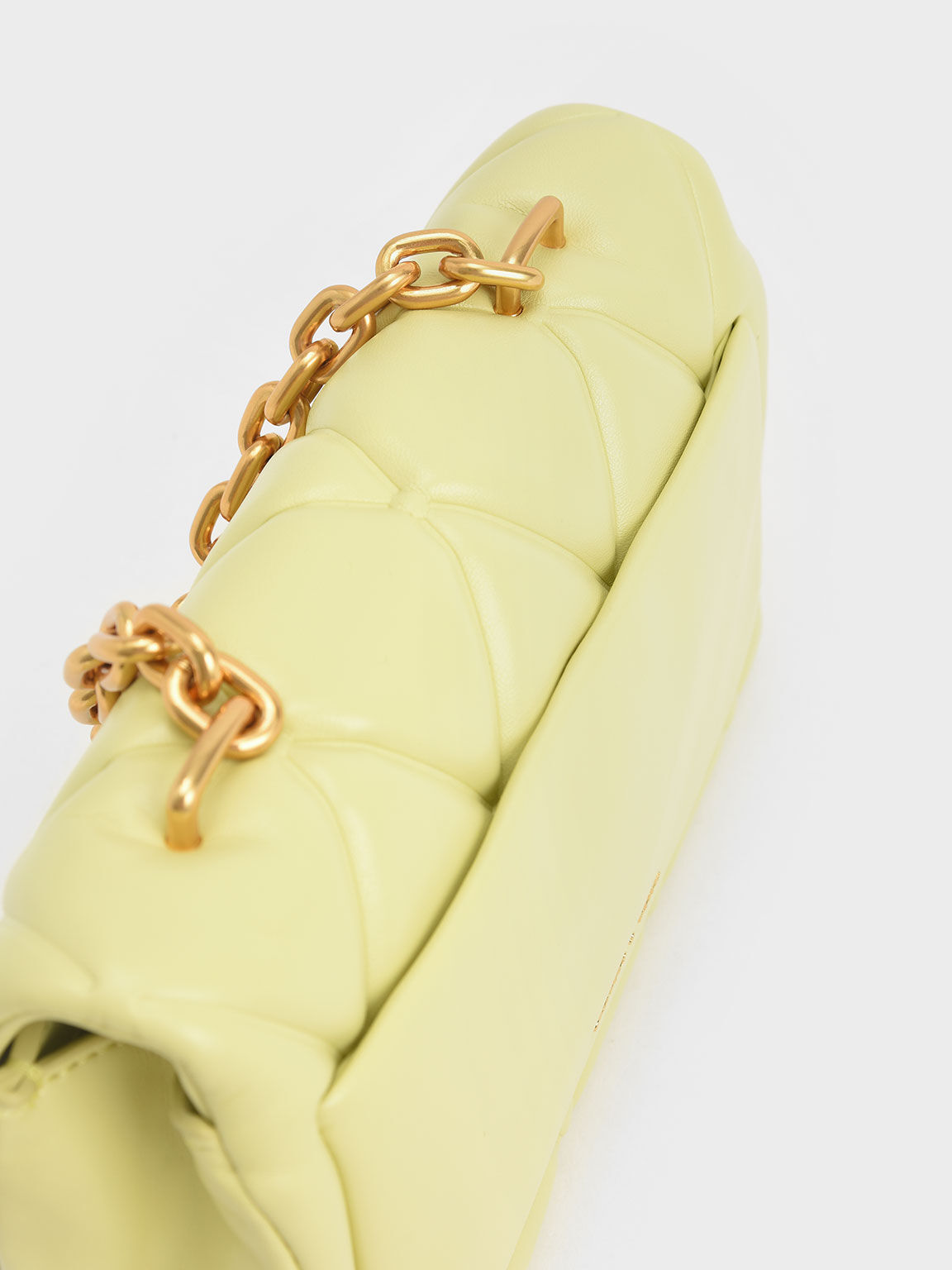 Candy Chain-Handle Quilted Bag, Butter, hi-res