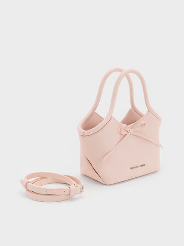 Tas Top Handle Tubular Bow Hazel, Soft Pink, hi-res