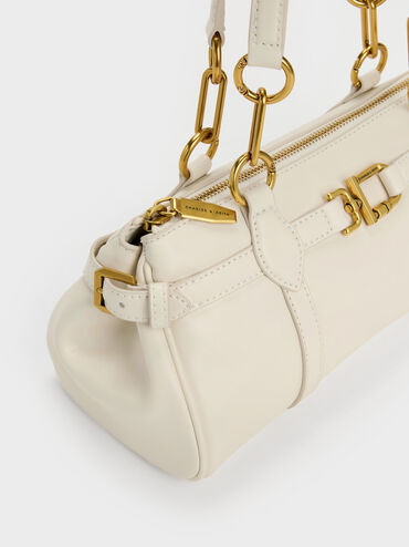 Tas Bahu Elongated Metallic-Accent Gwynne, Cream, hi-res
