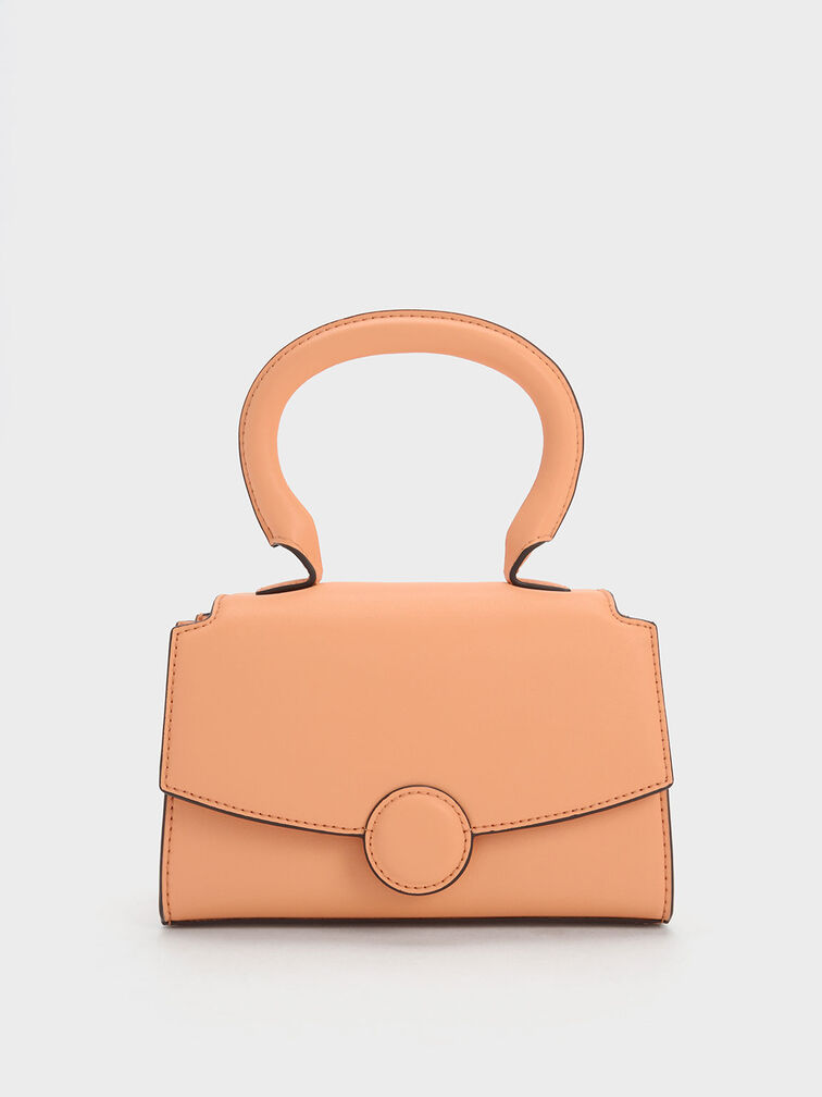 Clover Curved Handle Bag, Orange, hi-res