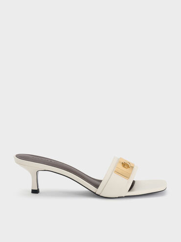 Sepatu Mules Kitten-Heel Aelin, White, hi-res