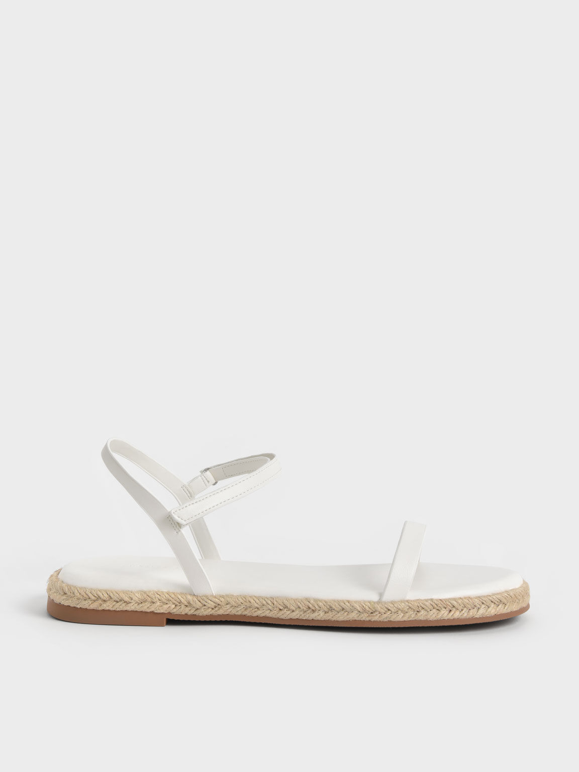 White Sandal Flat Espadrille Ankle 