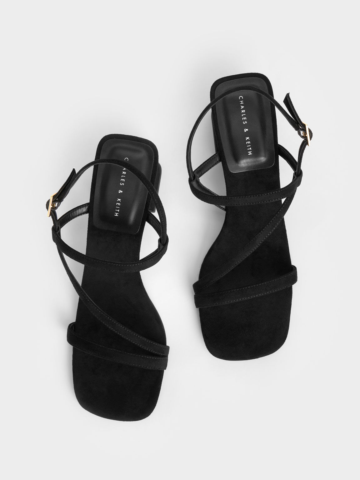 Textured Asymmetric Slingback Sandals, Black Textured, hi-res