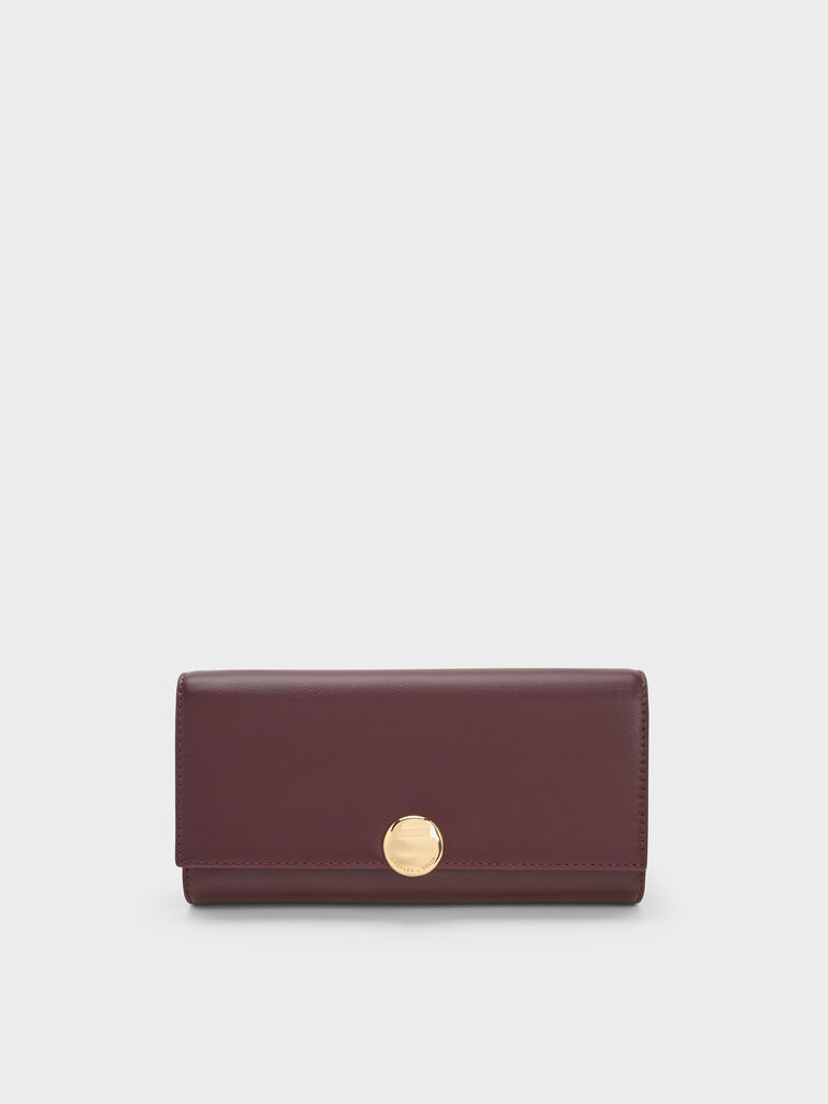 Dompet on-chain Behn Metallic Accent, Wineberry Red, hi-res