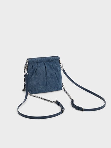 Backpack Chain-Handle Two-Way Duo Denim, Denim Blue, hi-res