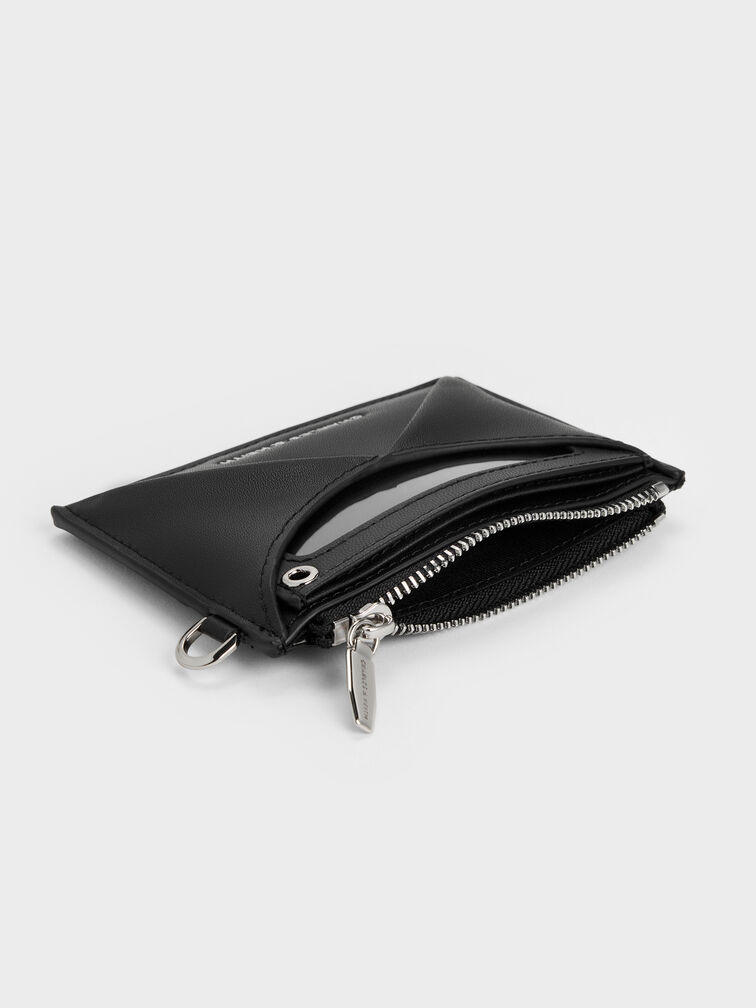 Card Holder Panelled Bow Hazel, Noir, hi-res