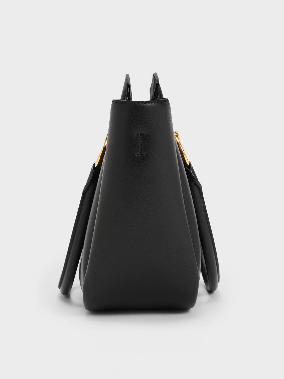Ring-Embellished Large Tote Bag, Black, hi-res