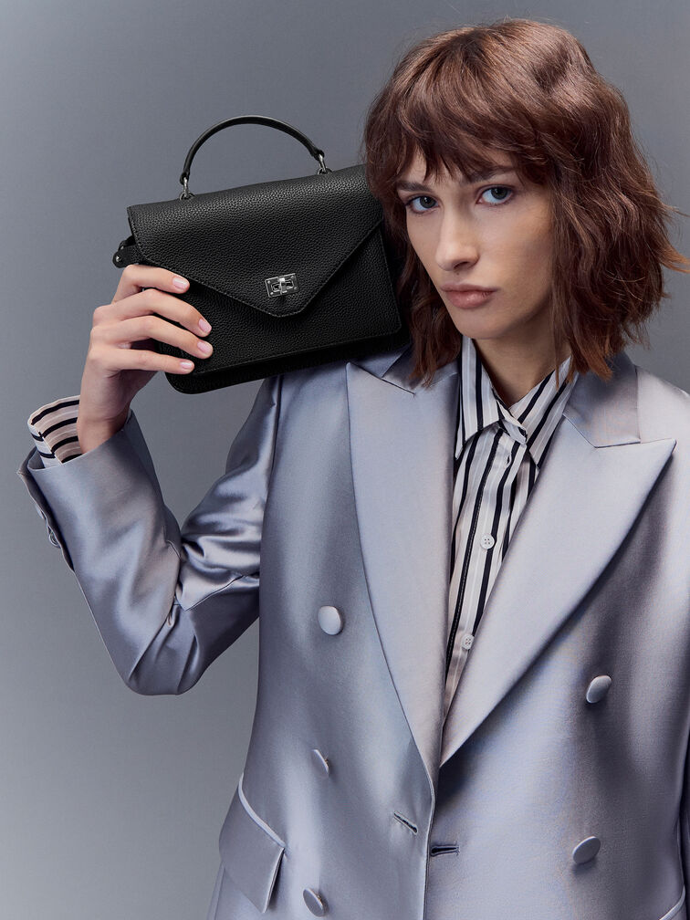 Tas Crossbody Turn-Lock Chance Mini, Noir, hi-res