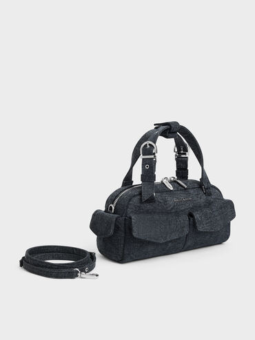 Tas Bowling Multi-Pocket Denim Rachel, Denim Blue, hi-res