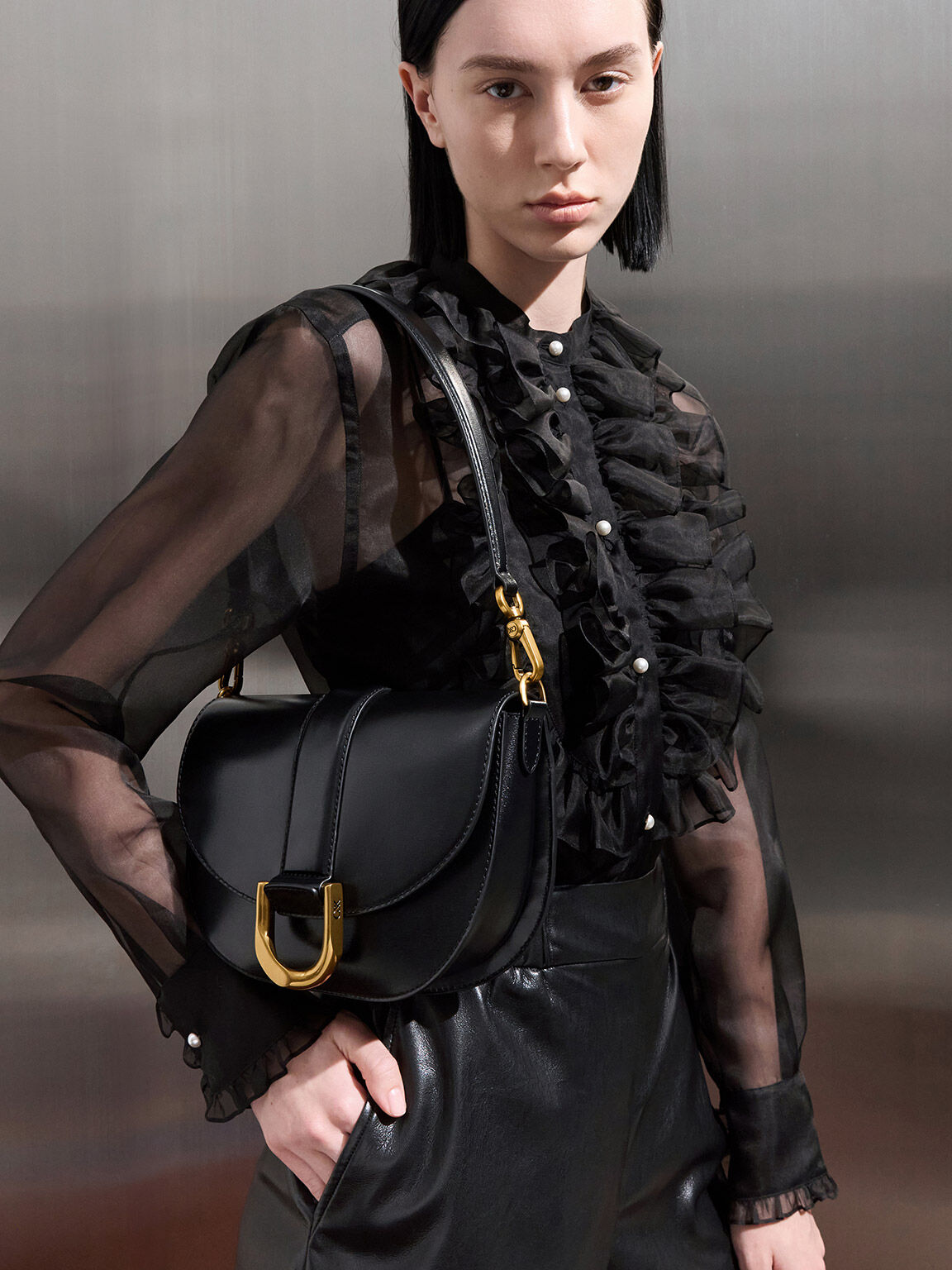 Small leather saddle bag store