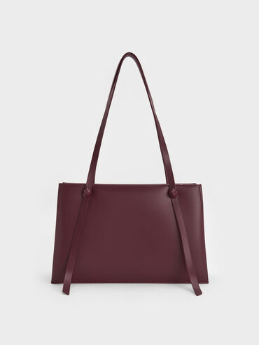 Midori Geometric Tote Bag, Wineberry Red, hi-res