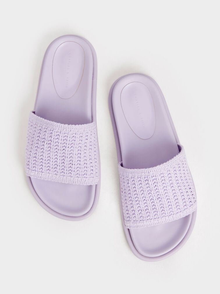 Sandal Slide Knitted, Lilac, hi-res