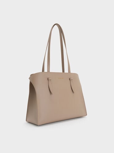Allyn Elongated-Handle Tote Bag, Taupe, hi-res