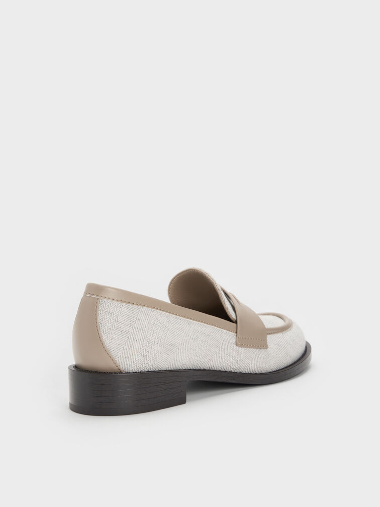 Sepatu Loafers Griselda Two Tone, Light Grey, hi-res