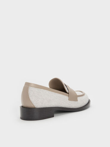 Griselda Two-Tone Loafers, Light Grey, hi-res