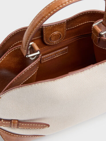 Tas Tote Side-Belt Chain Delfina Kanvas, Multi, hi-res
