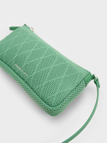 Phone Pouch Knitted Geona, Green, hi-res