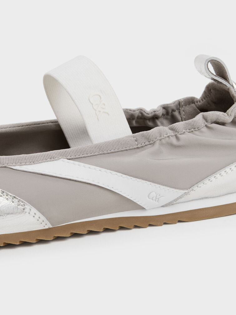 Sneakers Mary Jane Jace Metallic Leather, Silver, hi-res