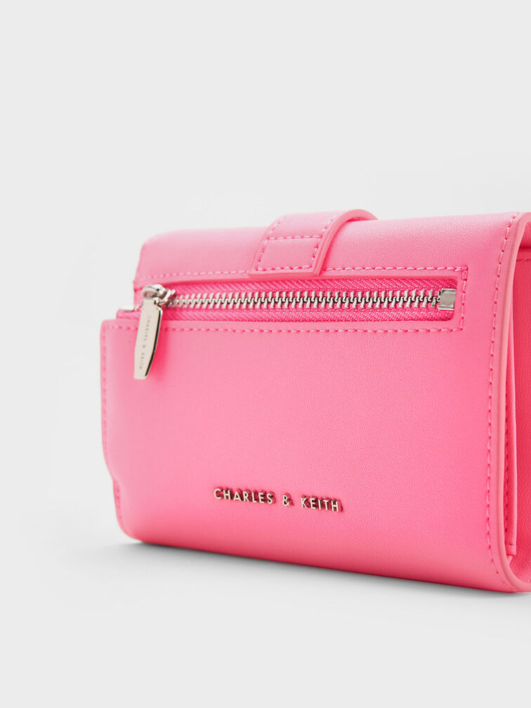 Petra Flower Buckle Wallet, Pink, hi-res