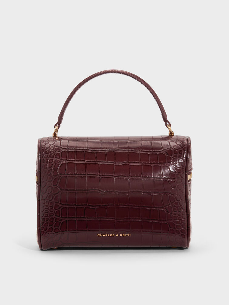 Tas Vanity Croc-Effect Pansy, Wineberry Red, hi-res
