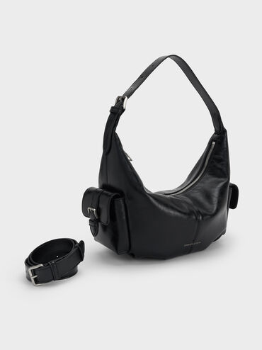 Tas Hobo Side-Pocket Bessie, Noir, hi-res