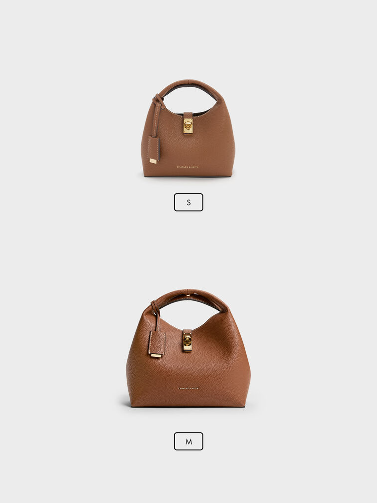 Chance Turn-Lock Bucket Bag, Chocolate, hi-res