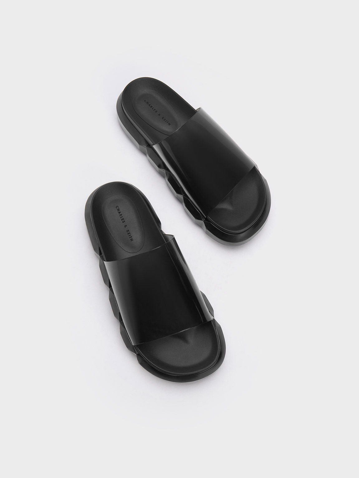 Sandal Slide See-Through Fia, Black, hi-res