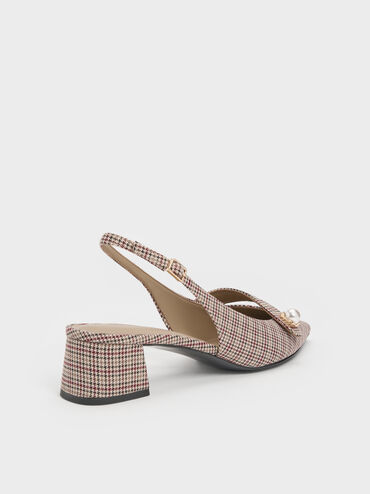 Sepatu Pumps Slingback Pearl Checkered Marie, Multi, hi-res