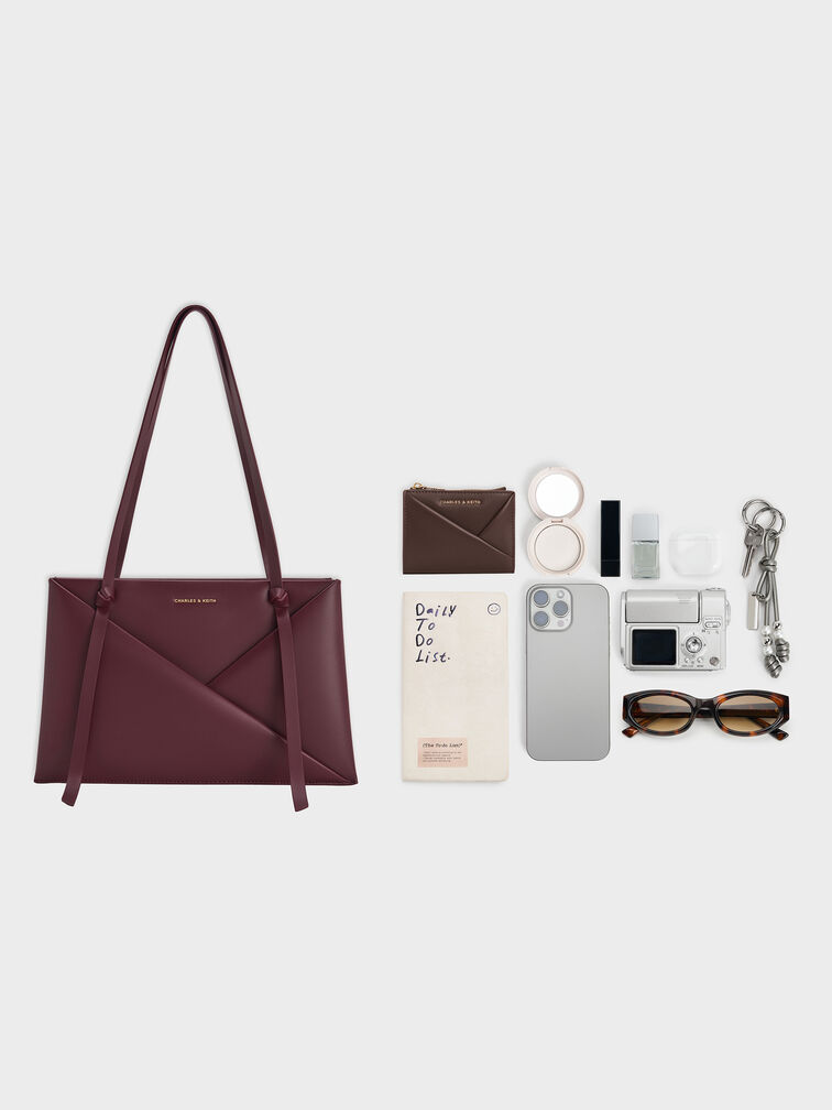 Tas Tote Geometris Midori, Wineberry Red, hi-res