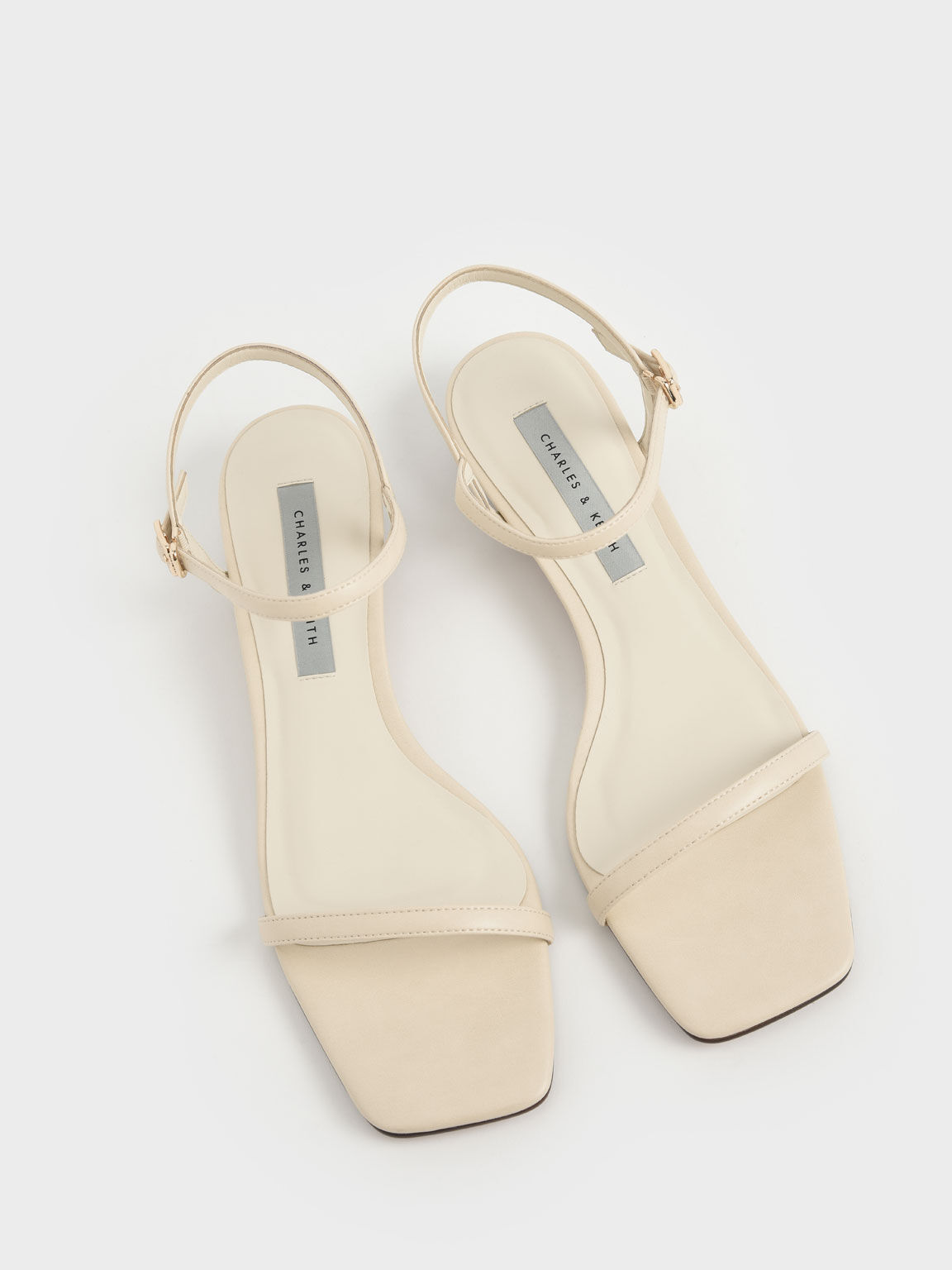 Chalk Sculptural Heel Ankle Strap 