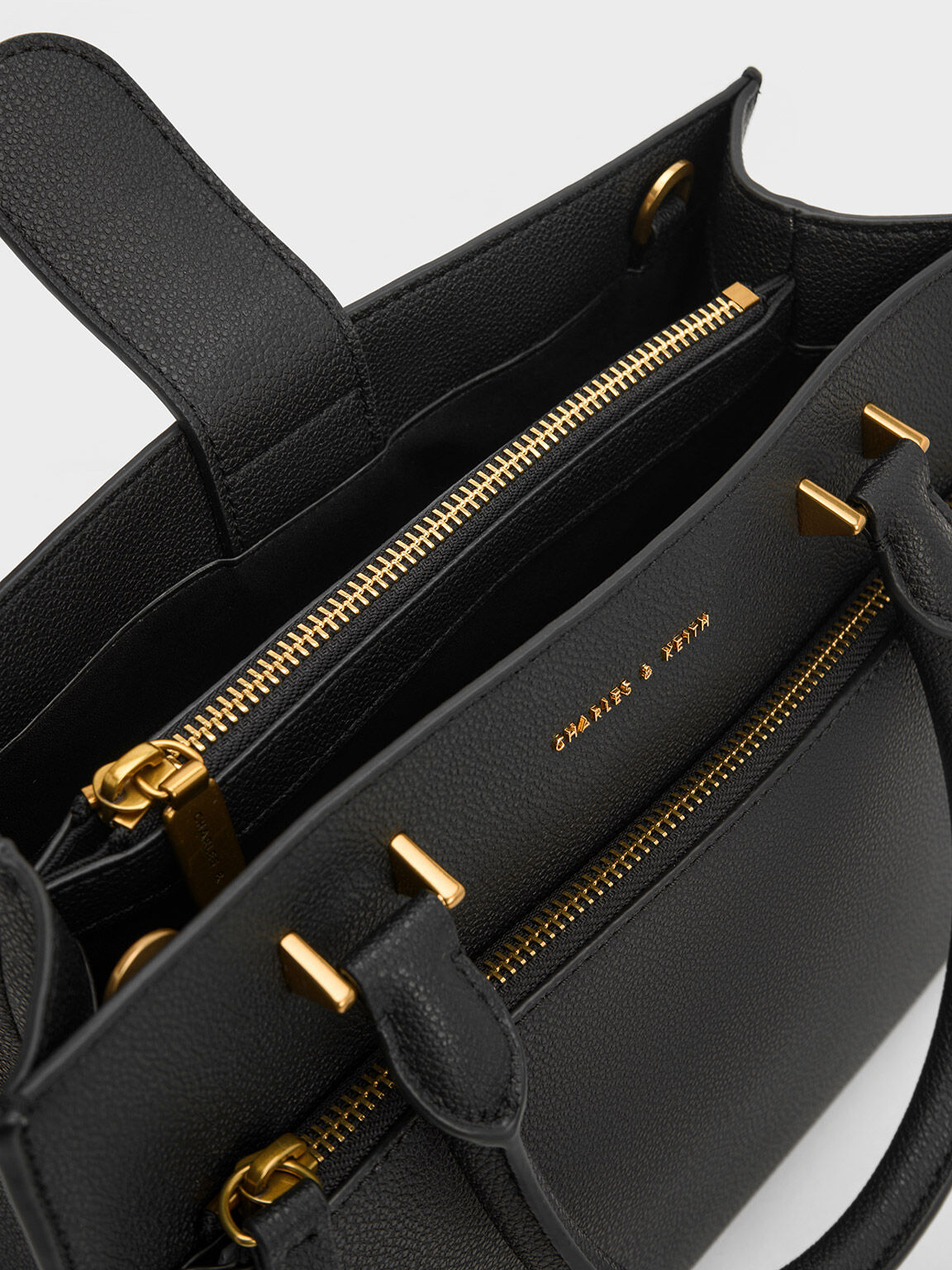 Black Anwen Structured Tote Bag CHARLES KEITH ID