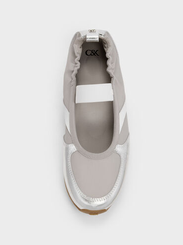 Sneakers Mary Jane Jace Metallic Leather, Silver, hi-res