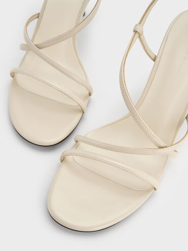 Strappy Stiletto-Heel Slingback Sandals, Chalk, hi-res