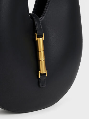 Tas Hobo Metallic-Accent Cesia, Black, hi-res