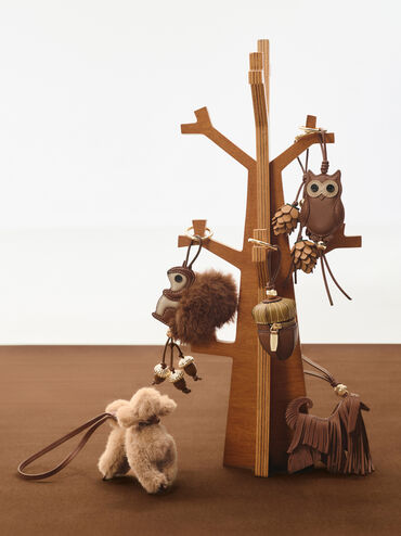 Charm Dog Fringed Leather, Chocolate, hi-res