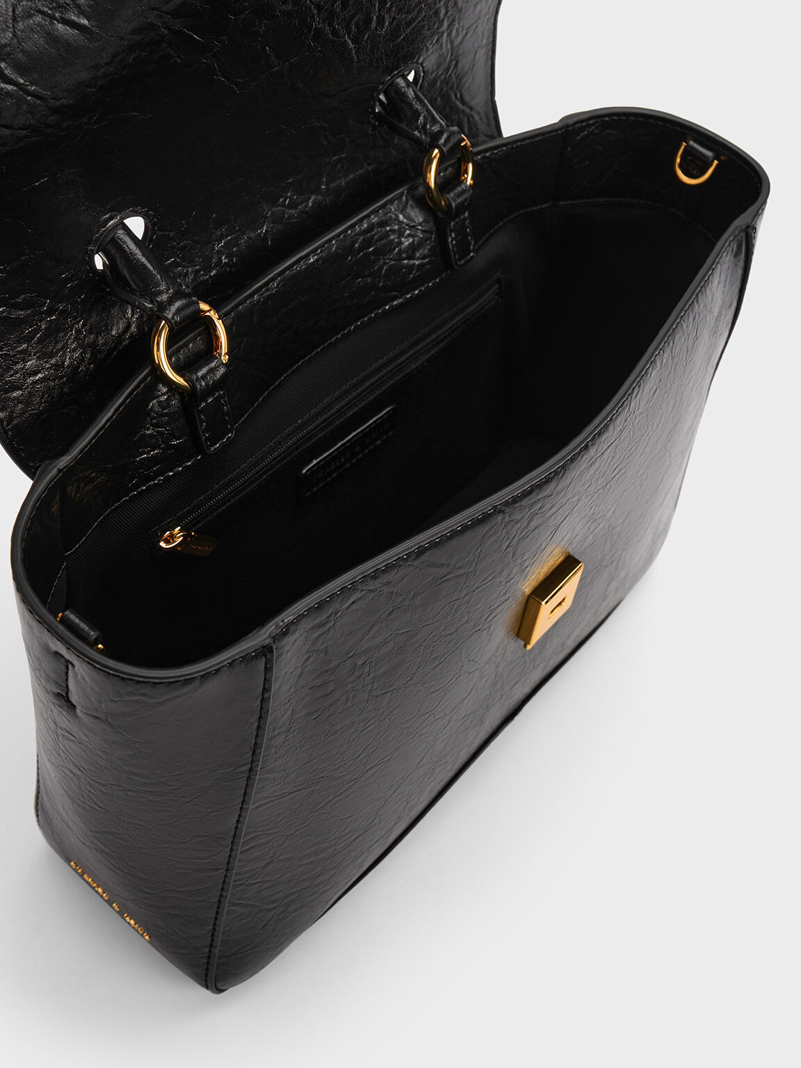 Arley Scarf-Wrapped Top Handle Bag, Black, hi-res