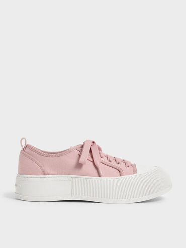 Sepatu Sneakers Organic Cotton Low-Top, Pink, hi-res