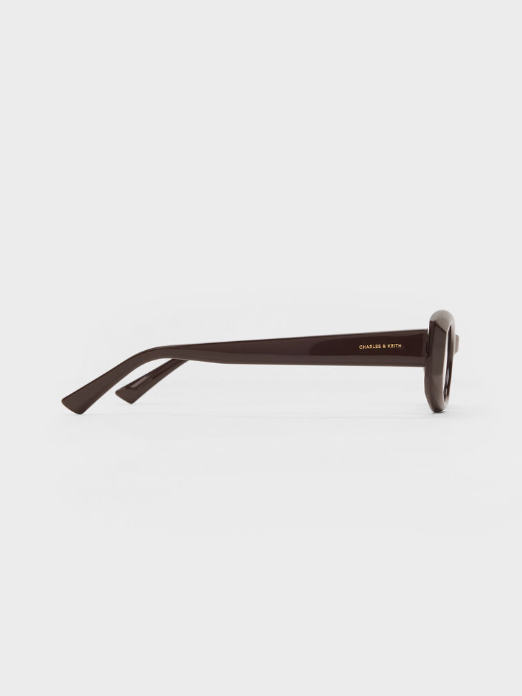 Kacamata Oval Aubrey, Espresso Brown, hi-res