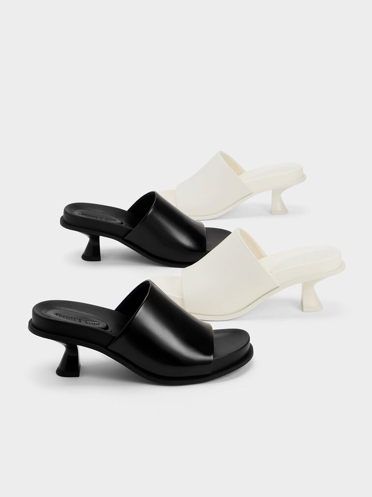 Sepatu Mules Clio Slant Heel, White, hi-res